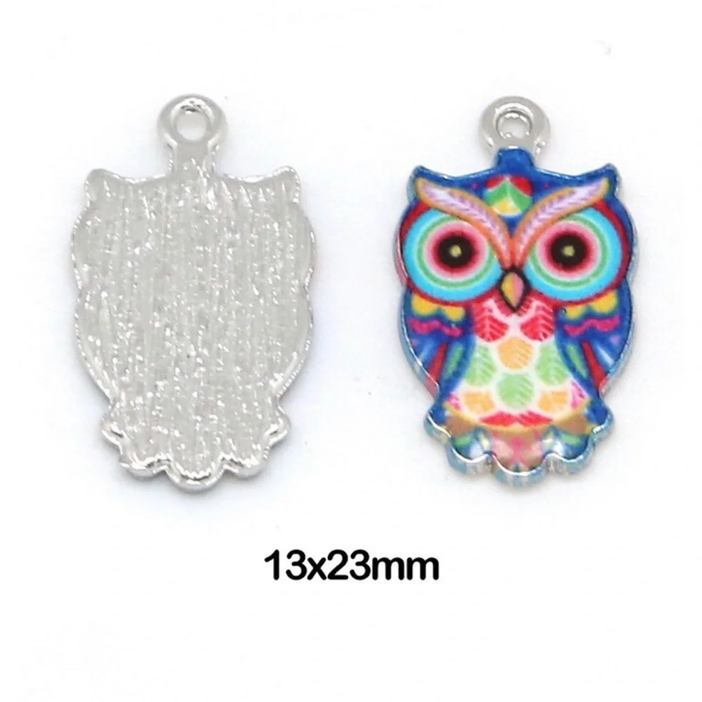 ❤️ 5 for $15 Bright Owl Pendant Zinc Alloy Enamel - Picture 4 of 8